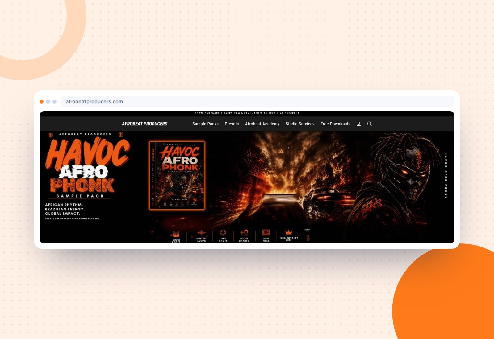 Afrobeat Producers website mockup