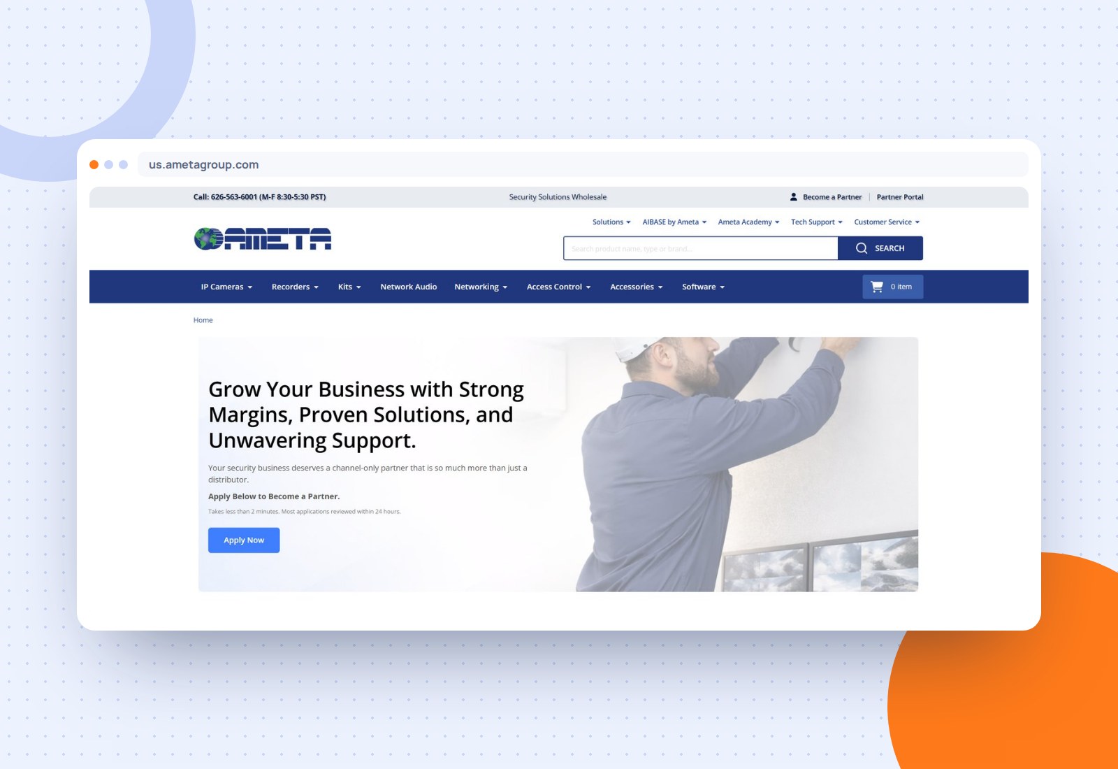 Ameta website mockup